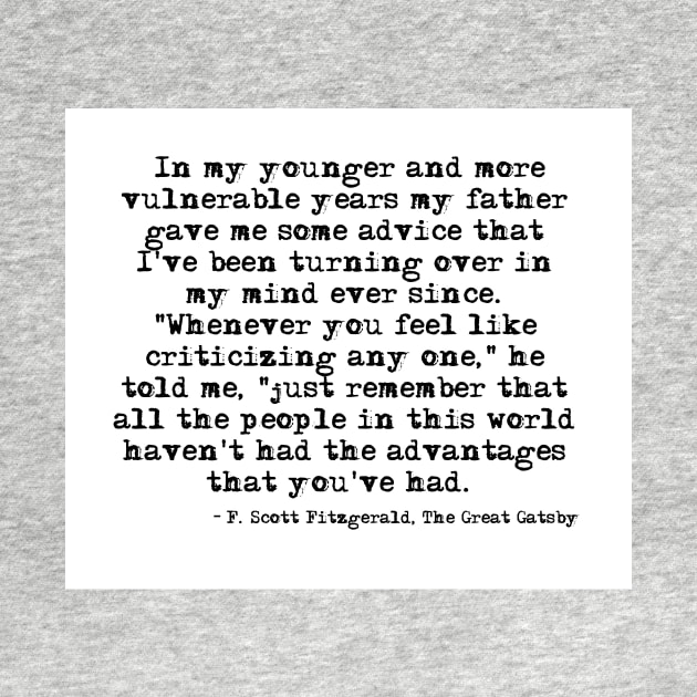 In my younger and more vulnerable years - F Scott Fitzgerald by peggieprints